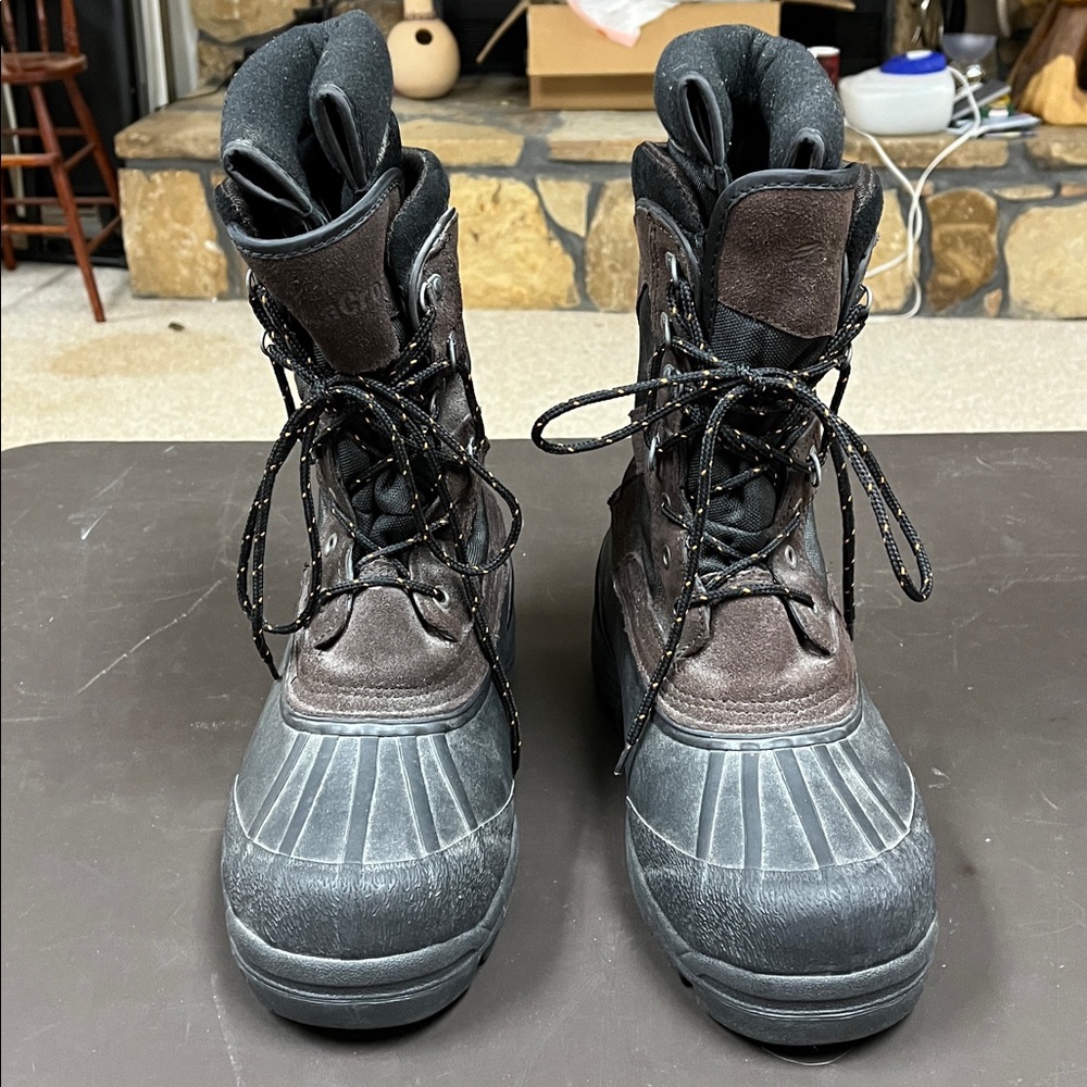 LaCrosse winter insulated Black and Brown iceman Boots 12 - Picture 2 of 9